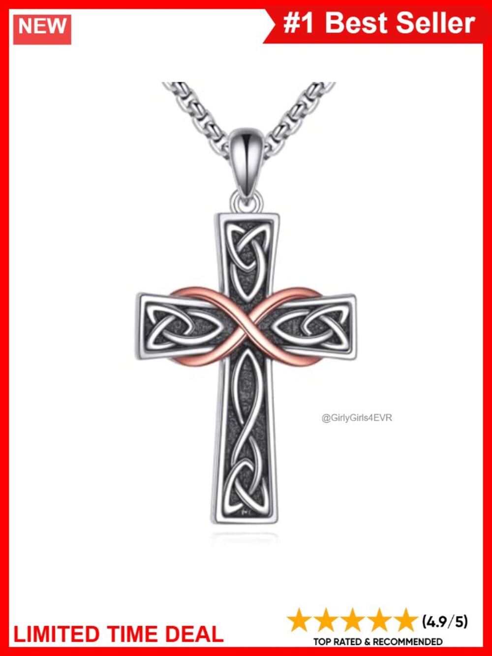 Celtic Cross Necklace 925 Sterling Silver Irish Cross Pendant Jewelry